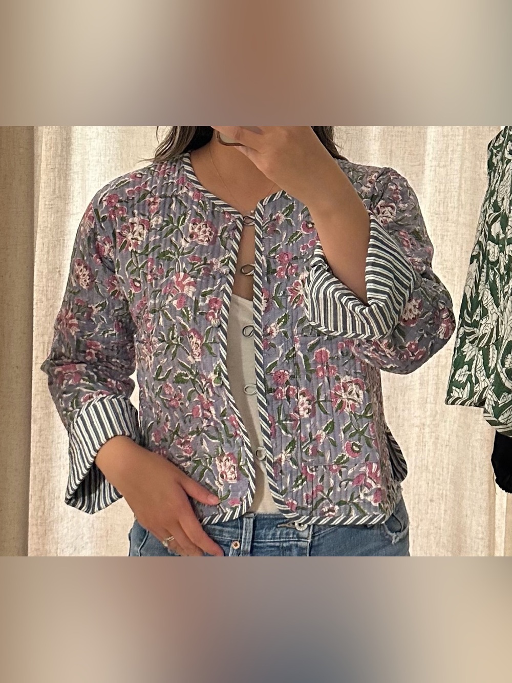Quilted Floral Jacket in Lavender and Pink